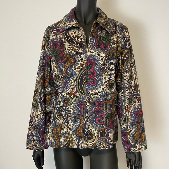 Tabi simply classic paisley zip up jacket L - Picture 1 of 9